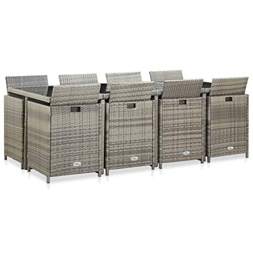 Tidyard 13-TLG. Garten-Essgruppe mit Auflagen Garten-Essgruppe Sitzgruppe Gartenset Gartengarnitur Gartentisch Esstisch… – Bild 7