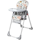 3-in-1 Baby High Chair, LIVINGbasics Foldable Dining Booster Seat with Storage Basket, 6-Position Adjustable Seat Height, 3-P