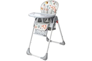 3-in-1 Baby High Chair, LIVINGbasics Foldable Dining Booster Seat with Storage Basket, 6-Position Adjustable Seat Height, 3-P