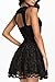 Chase Secret Womens Lace Party Fit-and-Flare Skater Dress Size Large Black