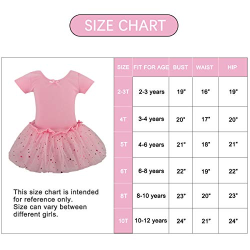 Jane Shine Girls Skirted Leotard, Glitter Dance Tutu Skirted Dress, Short Sleeve Ballet Dancewear for Babies & Girls