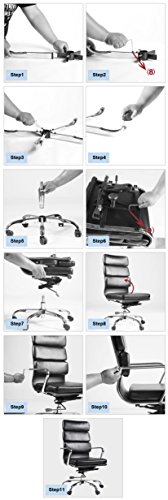 VIVA OFFICE Ergonomic Office Chair Executive Bonded Leather Computer Chair High Back With Cushioned Seating, Black