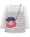 Simple Joys by Carter's Girls' Toddler 3-Pack Graphic Long-Sleeve Tees, Kitty/Glitter/Purse, 2T