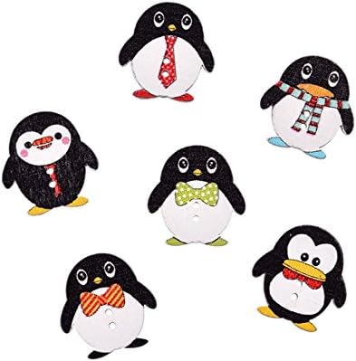 Maguillage Wood Button Penguin Mix for Scrapbooking Decorative Set of 50 Pcs.