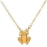 FUTIMELY Cute Frog Pendant Necklace - Funny Animal Jewelry, Hypoallergenic Punk Retro Necklace for Women