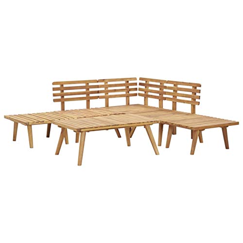 Tidyard 6-TLG. Garten Lounge Set Sofa Set Essgruppe Gartenset Balkon-Set Loungegruppe Sitzgruppe Gartenlounge Gartenmöbelset Loungemöbel Gartengarnitur Massivholz Akazie – Bild 3