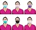 HouseHold Impressions 60 Pack 3-Ply Multi-Color Extra Thick Disposable Medical Dental Surgical Face Masks | Hypoallergenic Mouth & Nose Covers | Protects from Sickness, Flu, Bacteria, Dust, Pollen