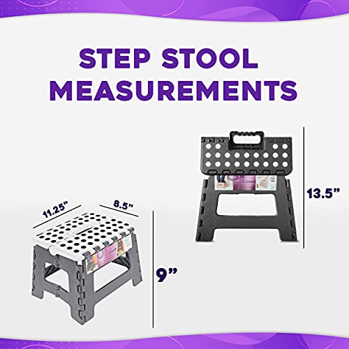 Totally Living 9" Inch Folding Step Stool Lightweight AntiSkid & Non