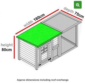 FeelGoodUK Chester Chicken Coop and Run Lift Up Lid Nestbox Ventilated Perches Locks Solid Wood 160cm Width 75cm Depth 80cm Height - Image 5