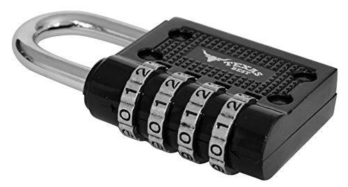 Texas Best 4 Digit Combination Padlock (over 10,000 Possible Different Combinations) for Gym & Sports Lockers, School, Fence, Toolbox, Case, Hasp Storage | Pack of 2 Units (Black Color) - Thumbnail 4