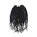 6 Packs/lot Goddess Faux Locs Crochet Hair Braids 16 inch Straight Faux Locs with Curly Ends Crochet Twist Braiding Hair 24 Strands/Pack Black Goddess Locs Synthetic Hair Extensions Dreadlocks (1b)
