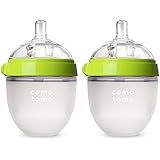 Comotomo Baby Bottle, Green, 5 Ounce, 2 Count