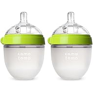 Comotomo Baby Bottle, Green, 5 Ounce (2 Count)