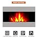 Finether 1500W Adjustable Wall Mounted Electric Fireplace Heater with 3D Patented Flame, 7 Color Changeable LED Backlight and Remote Control