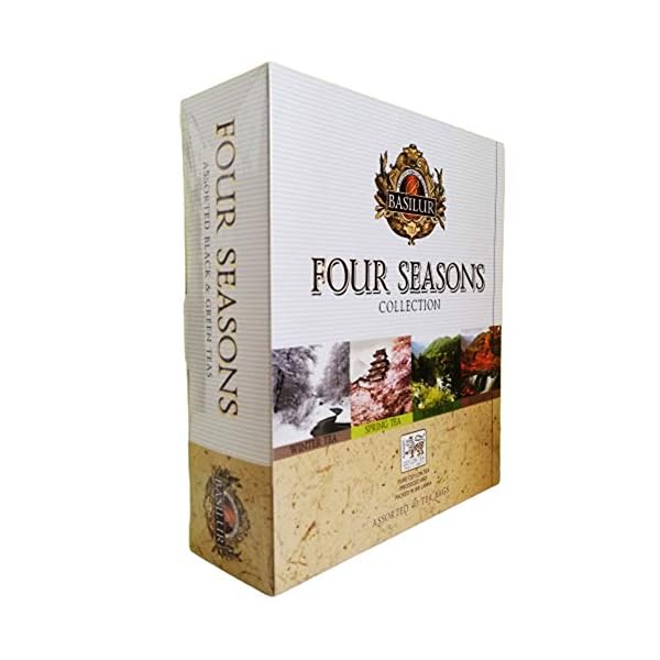 Basilur Tee Set Four Seasons 4 Teesorten 40 Teebeutel Schwarztee Grüntee