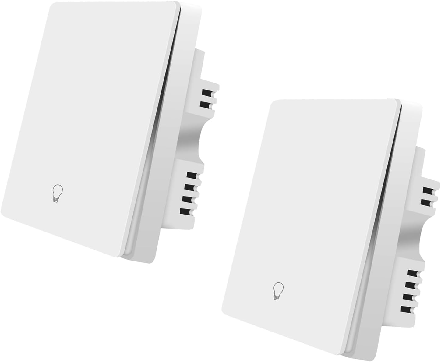 ZigBee Smart Light Switch, Work with Alexa Google Home, Pushbutton Switch with Backlight, Neutral Wire Required, Zigbee Hub Required (1way-2pack)