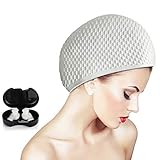 yingwang Water Drop Swimming Cap, Non-Slip Particle Swimming Cap, Advanced Waterproof Silicone capEquipped with high-Grade Waterproof and Noise-reducing Spiral