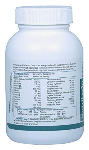 NutriLeon Multivitamin Daily with Spirulina, Ginseng & Pine Bark extract 90 Tablets 7 NutriLeon Multivitamin Daily with Spirulina, Ginseng & Pine Bark extract 90 Tablets - Image 7