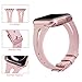 Wearlizer Womens Rose Pink Leather Compatible with Apple Watch Bands 42mm 44mm 45mm 49mm for iWatch Special Triangle Hole Strap Wristband Sport Replacement Bracelet Series SE Ultra 8 7 6 5 4 3 2 1