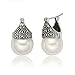 Luna Azure Vintage Style Sterling Silver Shell Pearls Marcasite Women Earrings Girls Festival Gift Present