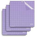 Nicapa Cutting Mat for Silhouette Cameo 3/2/1 [Strong-Grip,12x12 inch 3pack] Adhesive&Sticky Non-Slip Flexible Square Gridded Purple Cut Mats Replacement Accessories Set matts Vinyl Craft Sewing