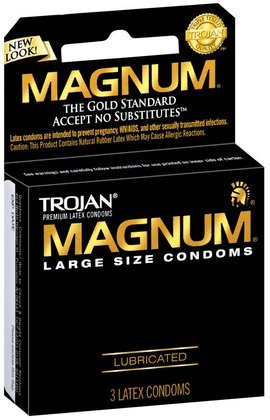 Trojan Magnum Lubricated Latex Condoms-3 ct (Quantity of 6)