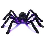 Prextex Light up Black Hairy Spider/Tarantula for Halloween Haunt Décor Best Halloween Decoration