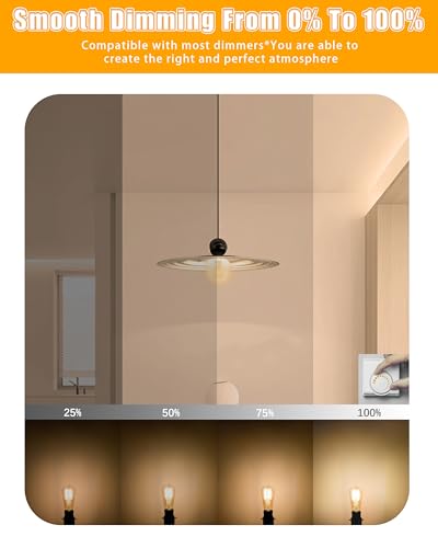 Mastery Mart Dimmable Vintage Edison Light Bulbs, Pack of 10, 2700K Soft White, 5.5W, Equivalent 60W, E26 LED Bulb with 90+ CRI, ST19/ ST58 Clear Glass Antique Filament Edison Style