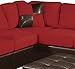 BOBKONA poundex Trenton 2-Piece Sectional Sofa with Accent Pillows, Red