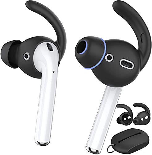 ایگرد | قیمت و خرید AhaStyle 2 Pairs AirPods Ear Hooks Cover Earbuds Tips  [Added Storage Pouch] Compatible with Apple AirPods 2 and 1 or EarPods[2  Pairs- Large \u0026 Small] (Black)