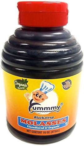 Yummmy Kosher Blackstrap Molasses 16 Oz, Organic and Unsulfured, Sold by weight (10 fl oz=1 lb molasses)