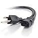 C2G Replacement Power Cable For Computers, TVs, Monitors, & More - 10' Black Universal Cord Works With Any 3 Pin AC Power Connection - 18 Gauge Wire (03134) primary