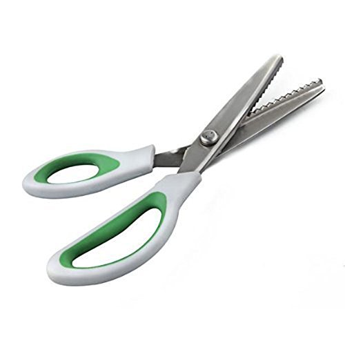 JISTL pinking shears Comfort Grips Professional Dressmaking Pinking Shears Crafts Zig Zag Cut Scissors Sewing Scissors，Professional Handheld Dressmaking (Green) - Thumbnail 7
