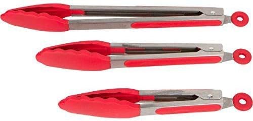 Ziaon Silicone Heat-Resistant Non-Stick Kitchen Utensil Set Cooking Tools , Whisk, Spoon , Brush, Spatula, Ladle Slotted Turner Tongs Pasta Fork (10 inch, Tred)