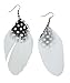 White Fashion Dangle Feather Earrings