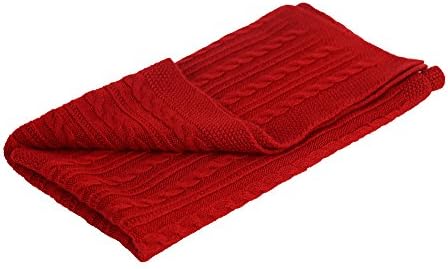 Grete Knitwear Premium Baby Swaddle Receiving Blankets 100% Soft Acrylic. Perfect Baby Shower Gift Or For Expecting Mother (Small, Red)