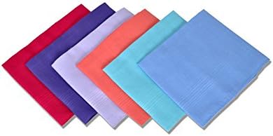 Women's Solid Color 6 PC Boxed Fancy Cotton Handkerchiefs LSCB1546