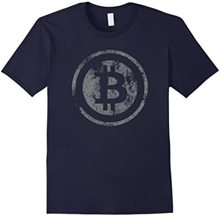 Men's Vintage Bitcoin Logo T-Shirt Medium Navy