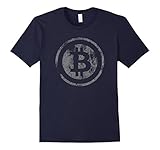 Men's Vintage Bitcoin Logo T-Shirt Large Navy