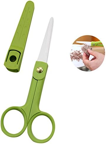 Ceramic Kitchen Shears,Baby Food Scissor,Multi Purpose Scissors,Never Rusts,with Cove (Green)