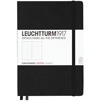 Leuchtturm1917 Medium Size Hardcover A5 Notebook - Dotted Pages - Black