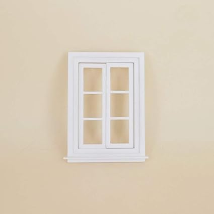 DYTesa Mini Openable White Window with 6 Grids for 1:12 Doll House Decoration