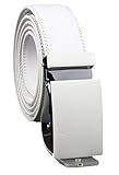 XHtang Men's Ratchet Belt White Plane Automatic Buckle 35mm Wide 1 3/8