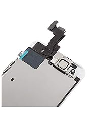 Samfix Reemplazo de pantalla para iPhone 5s Blanco Pantalla táctil LCD de 4 pulgadas Digitalizador táctil de montaje completo con botón de inicio, cámara frontal, sensor de proximidad, auricular y protector de pantalla