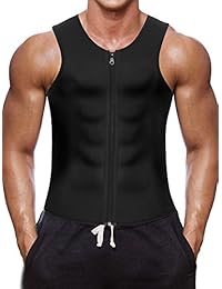 Chaleco deportivo para hombre, de neopreno, corsé moldeador de cuerpo con cremallera, para sauna, tanque, camiseta de entrenamiento