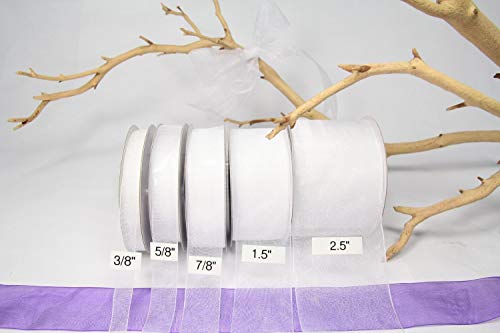 White Organza Sheer Ribbon-25 Yards X 1.5 Inches