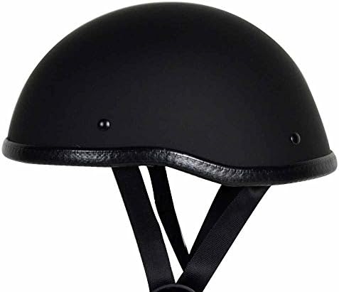 RIVAL N12 Skull Cap Novelty NON DOT Motorcycle Low Profile Half Helmet Beanie Harley Chopper Cruiser Biker Airsoft Skid Lid (XX-Large, Matte Black)