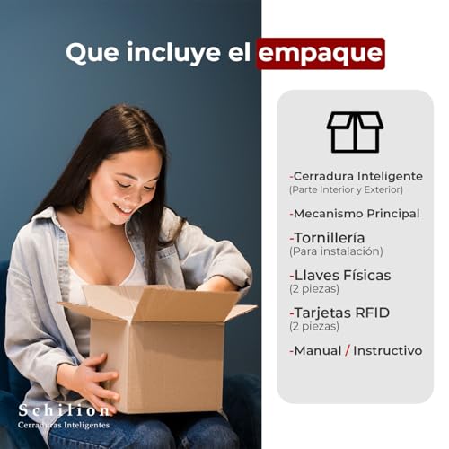 Schilion Cerradura Inteligente para Puerta Exterior e Interior | Códigos Huella Tarjeta física control App Schilion, compatible con ttlock, Resistencia al Exterior Negro