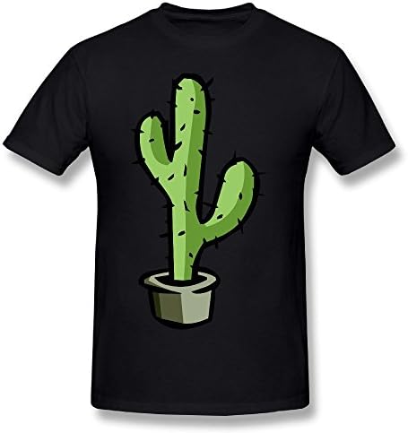 WHXNA Men's Cartoon Cactus1 Funny T-shirt Tee 4XL Black