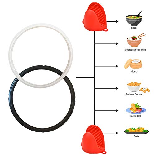 Nice-Components Silicone Lid Cover InstanPot Accessories, Silicone Sealing Rings 8 Quart (2 Ring(Clear Black)+lid, 8 Quart) - Thumbnail 5